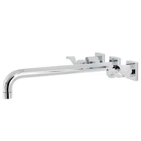 KINGSTON BRASS KS6041DFL Wall Mount Tub Faucet, Polished Chrome KS6041DFL